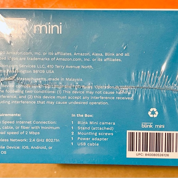 New Blink Mini Indoor Plug-In Smart Security Camera Day & Night Two-Way White - Picture 5 of 5